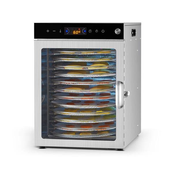 Maddehydrator, 12 bakker, 35,5x47,3x49,5 cm, rustfrit stål Maddehydrator, 12 bakker, 35,5x47,3x49,5 cm, rustfrit stål
