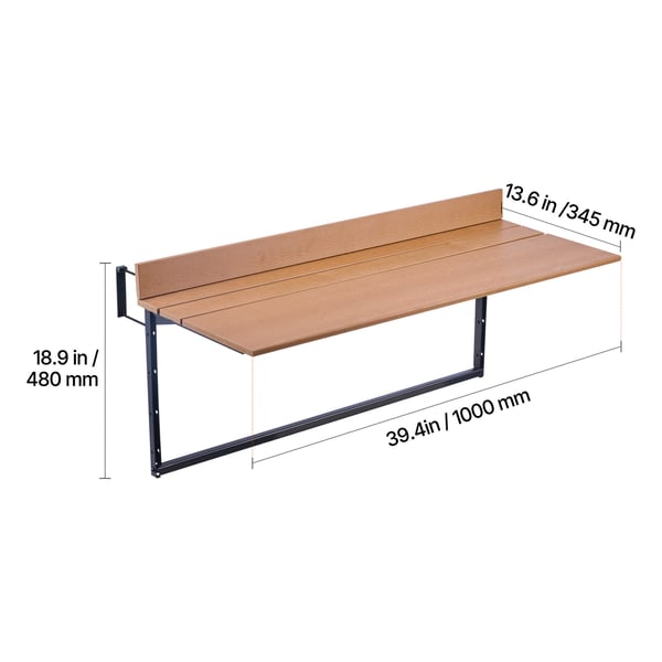 Balkonghängande bord, 100x48.5x48 cm, Fällbart, Justerbart, Utomhus