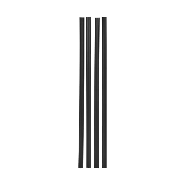 Sekretessstavar för staket, dubbelvägg vertikal bottenlåsning med vingar, 2350x36,5x7,8 mm, svart, HDPE