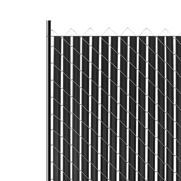 Sekretessstavar för staket, dubbelvägg vertikal bottenlåsning med vingar, 2350x36,5x7,8 mm, svart, HDPE
