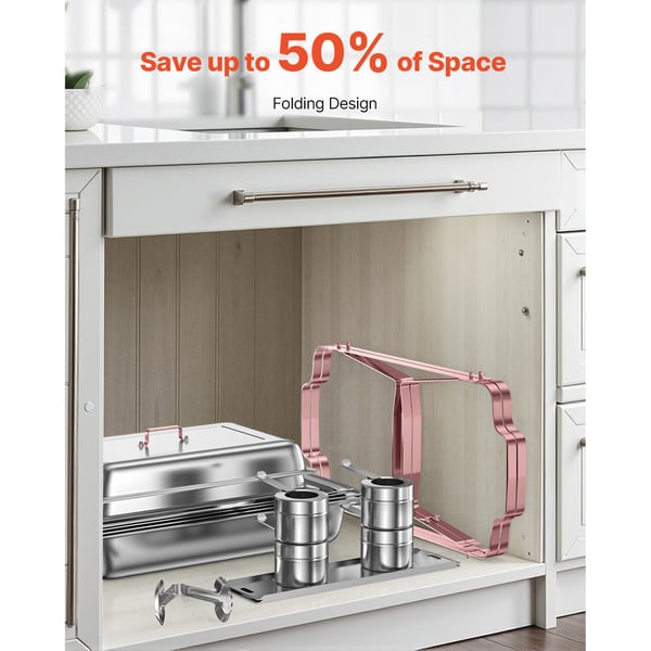 Chafing Dish Bufféset, 8 Qt 2-pack, Rostfritt Stål, Roséguld