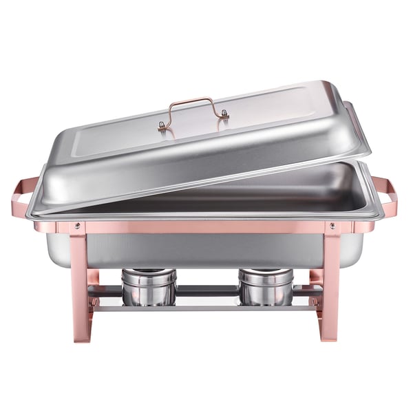 Chafing Dish Bufféset, 8 Qt 2-pack, Rostfritt Stål, Roséguld