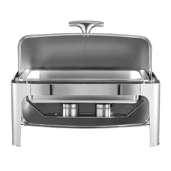 Chafing Dish Set, Rolltop Bufféserver 9QT Rostfritt Stål, Silver