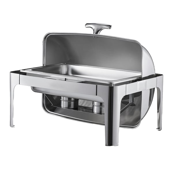 Chafing Dish Set, Rolltop Bufféserver 9QT Rostfritt Stål, Silver