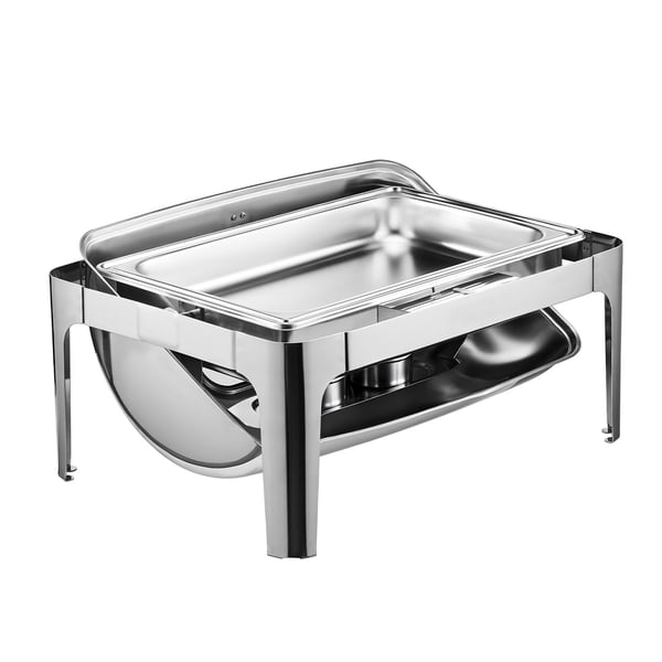 Chafing Dish Set, Rolltop Bufféserver 9QT Rostfritt Stål, Silver
