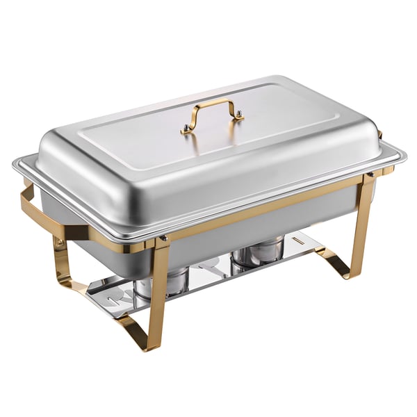 Chafing-astia buffet-setti, 4 kpl, ruostumaton teräs, kulta