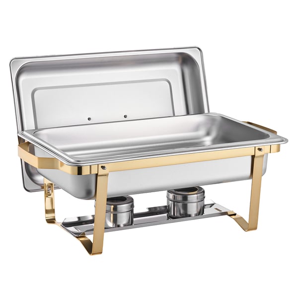Chafing-astia buffet-setti, 4 kpl, ruostumaton teräs, kulta
