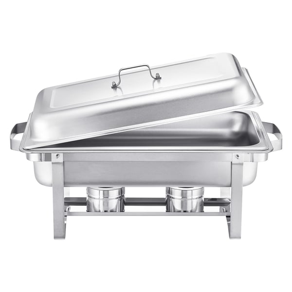 Chafing-astia buffet-setti, 8 qt 2 kpl, ruostumaton teräs, hopea