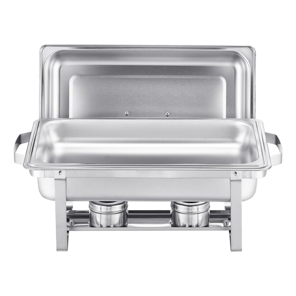 Chafing-astia buffet-setti, 8 qt 2 kpl, ruostumaton teräs, hopea