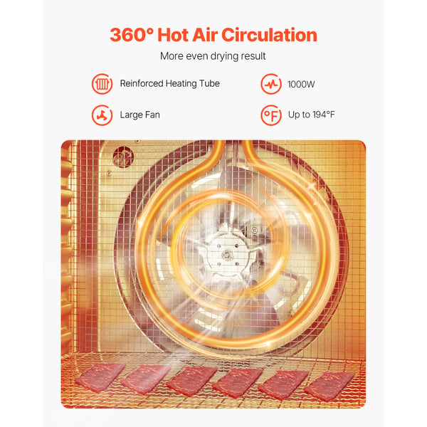 Matdehydrator, 10 brickor, 34x40.5x36.5 cm, rostfritt stål
