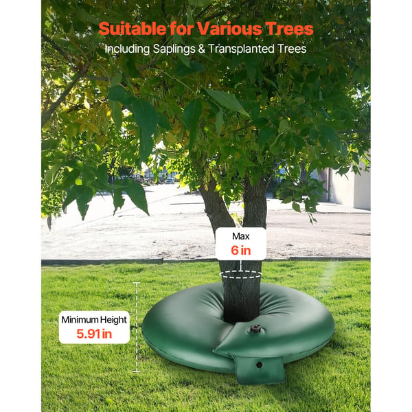 Trævandingsring, 20 gallon, sæt af 4, PVC, vandingssystem