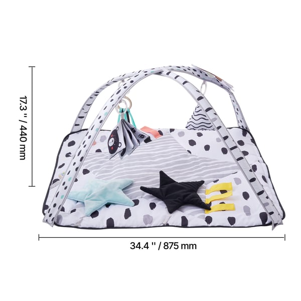 Babygymmatta, 88x88x44 cm, mjukt tyg, sensoriska leksaker