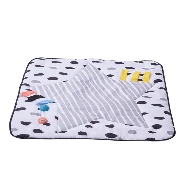 Babygymmatta, 88x88x44 cm, mjukt tyg, sensoriska leksaker