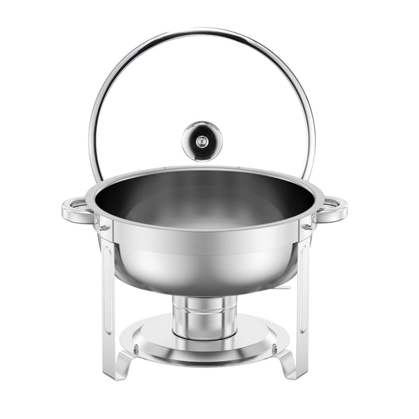Chafing-astia buffet-setti, 4 kpl 5 qt ruostumaton teräs, hopea, tarjoilun lämpöastia