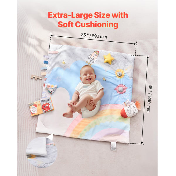 Babygymmatta, 89x89x48 cm, sensoriska leksaker, tyg
