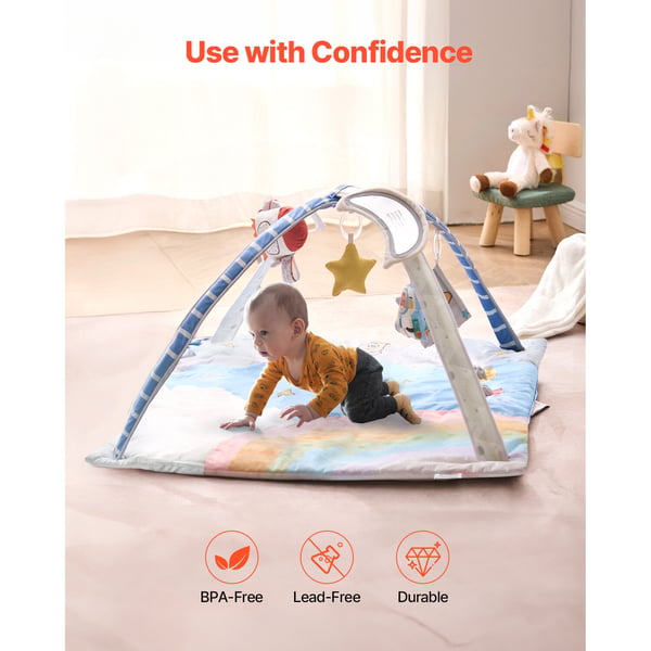Babygymmatta, 89x89x48 cm, sensoriska leksaker, tyg