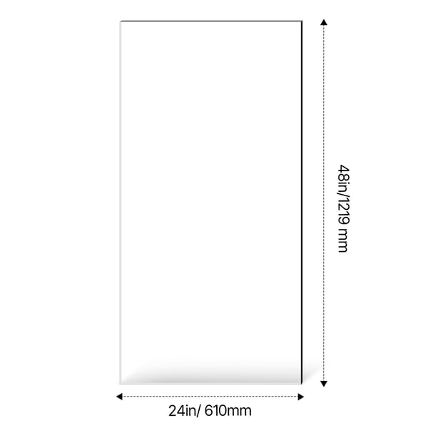 Akrylplade, 61x122x0.3 cm, Transparent, Plastik