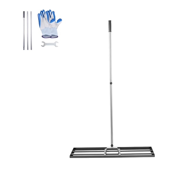 Plæneafretter rive, 91,4x25,4 cm plade, 213 cm skaft, sort, kulstofstål