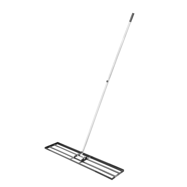 Plæneudjævningsrive, 121,9x25,4 cm plade, 213 cm skaft, sort, kulstofstål