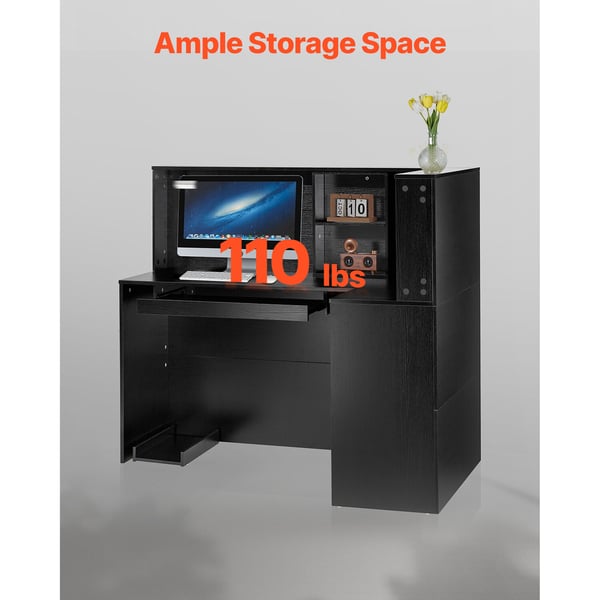 Reception Disk, 140x80x120 cm, Sort, MDF