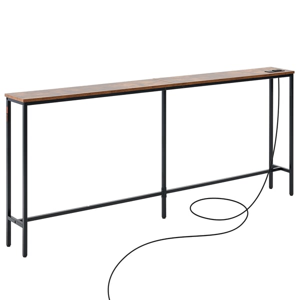 Konsolbord, 180x20x80 cm, Brun, Metallram