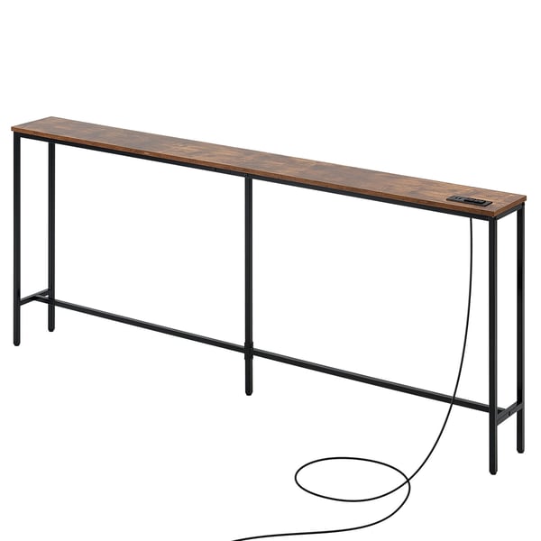 Konsolbord, 180x20x80 cm, Brun, Metallram