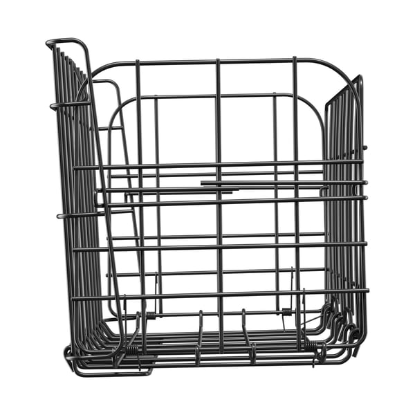 Cykelkurv, Bageste sammenklappelig trådkurv 34x21x22,5 cm, Sort, Metalopbevaring