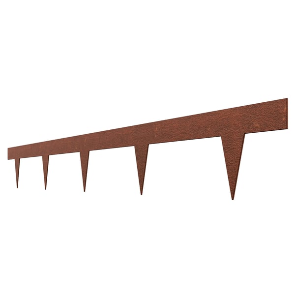 Kantstål för trädgård, 10-pack, 101.6x11.4 cm, Rost, Stål