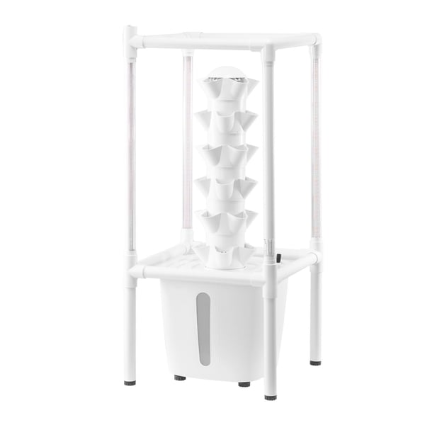 Hydroponisk dyrkningssystem, 43x43x100 cm, Hvid, Vertikal have