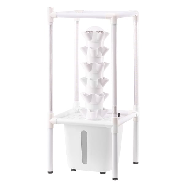 Hydroponisk dyrkningssystem, 43x43x100 cm, Hvid, Vertikal have
