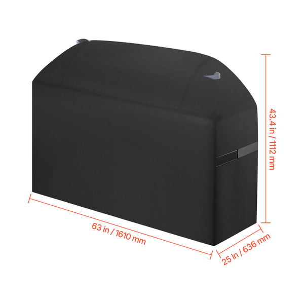 Grillovertræk, 160x63.5x110.2 cm, Sort, Vandtæt polyester