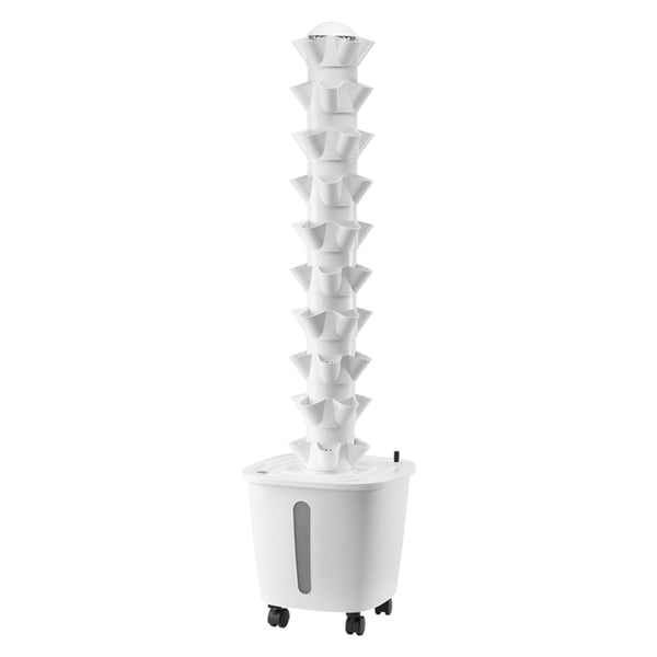Hydroponiskt odlingssystem, 50 pods 10 nivåer, 35x35x131 cm, vit, inomhusträdgård