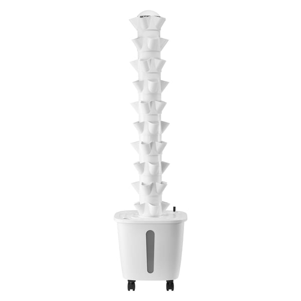 Hydroponiskt odlingssystem, 50 pods 10 nivåer, 35x35x131 cm, vit, inomhusträdgård