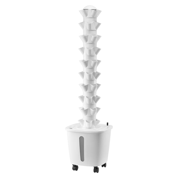 Hydroponiskt odlingssystem, 50 pods 10 nivåer, 35x35x131 cm, vit, inomhusträdgård