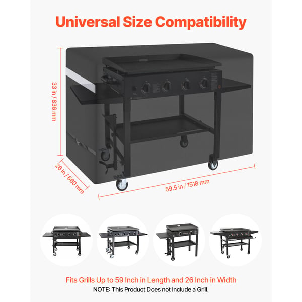 Grillöverdrag, 151.8x66x83.6 cm, Svart, Vattentät Polyester