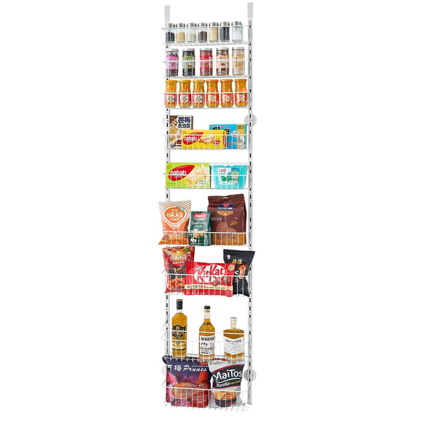 Spisekammerorganisator, 420x180x1950 mm, Hvid, Stål