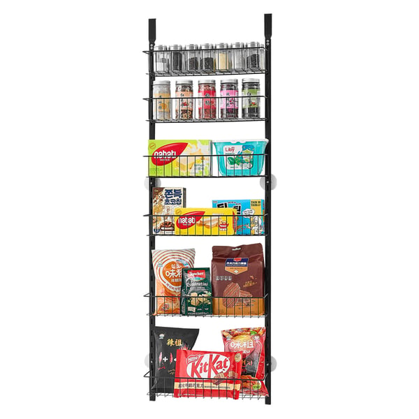 Skafferiorganisatör, 16.5x7.1x133 cm, Svart, Stål