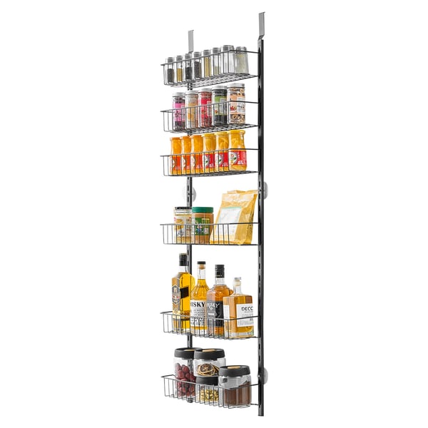Skafferiorganisatör, 16.5x7.1x133 cm, Svart, Stål