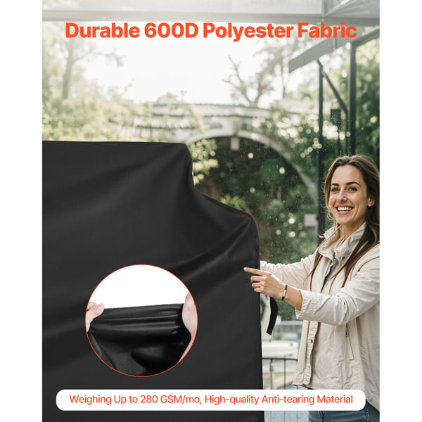 Grillovertræk, 152x71x112 cm, Sort, Vandtæt Kraftig Polyester