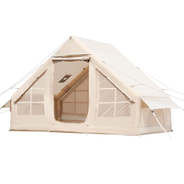 Oppusteligt campingtelt, 3x2x2 m, beige, 4-sæsoners udendørs shelter