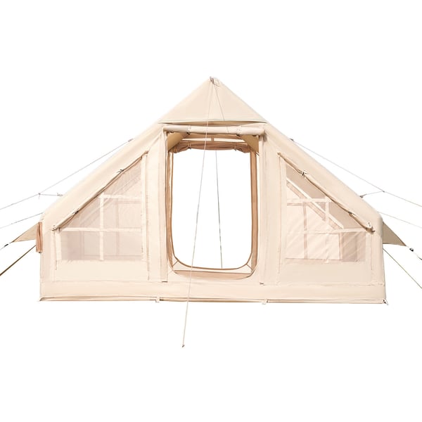 Oppusteligt campingtelt, 3x2x2 m, beige, 4-sæsoners udendørs shelter
