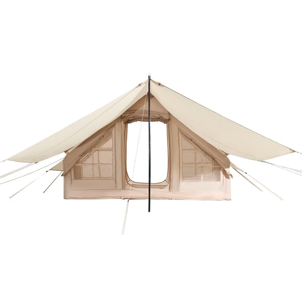 Uppblåsbart campingtält 3x2x2 m beige, 4 säsonger, oxfordtyg