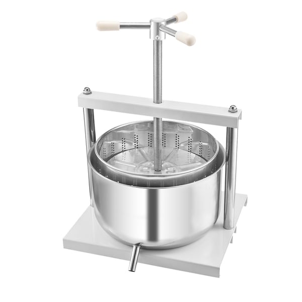 Frugt- og vinpresse, 12L, 370x355x410 mm, Hvid, Rustfrit stål