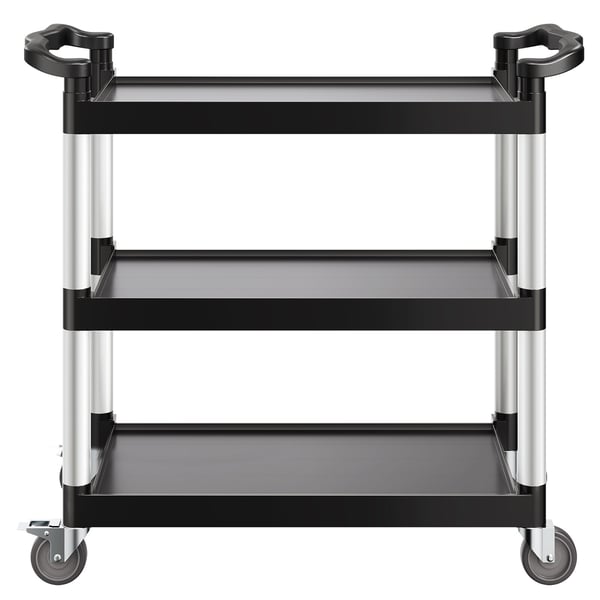 Servisvagn, 3-vånings plastvagn 106x49x98 cm, Svart, Förvaring