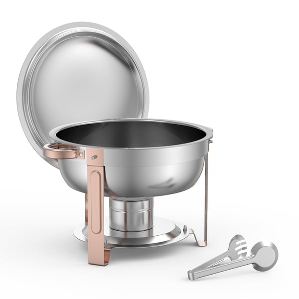 Chafing-astia buffet-setti, 5 qt 4 kpl ruostumaton teräs, ruusukulta, tarjoilulämmitin