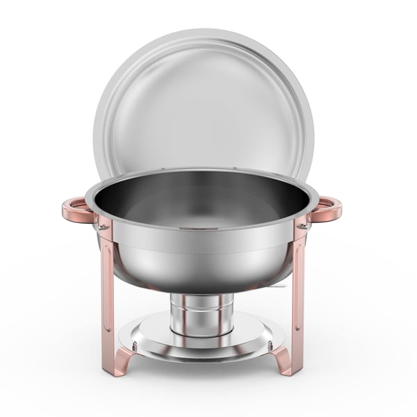 Chafing-astia buffet-setti, 5 qt 4 kpl ruostumaton teräs, ruusukulta, tarjoilulämmitin