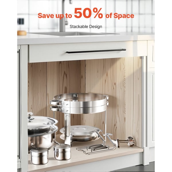 Chafing Dish Buffet -setti, 5 Qt 2 kpl, ruostumaton teräs, hopea, tarjoilulämmitin