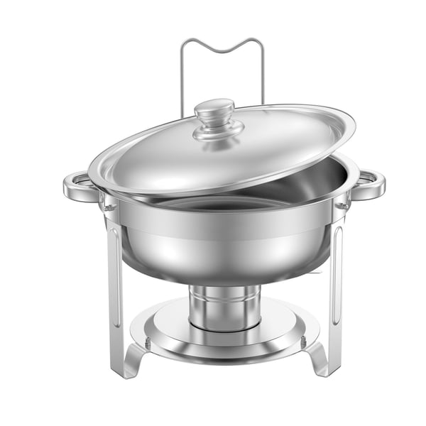 Chafing Dish Buffet -setti, 5 Qt 2 kpl, ruostumaton teräs, hopea, tarjoilulämmitin
