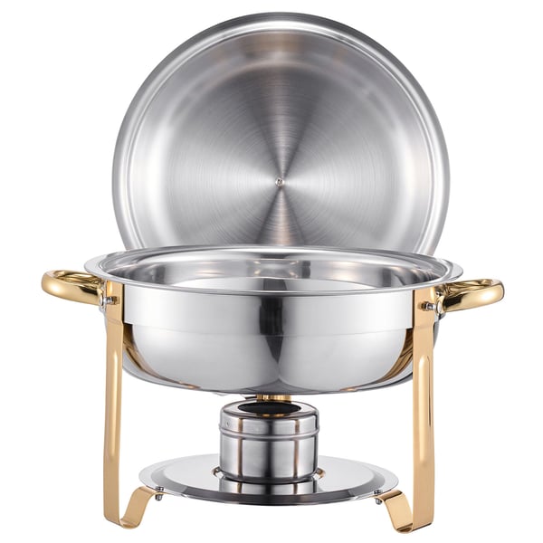 Chafing-astia buffet-setti, 5 qt 4 kpl, kulta, ruostumaton teräs