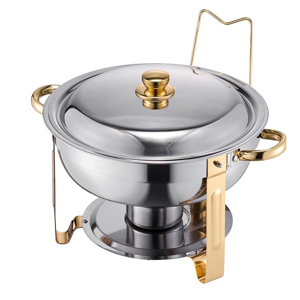 Chafing-astia buffet-setti, 5 qt 4 kpl, kulta, ruostumaton teräs